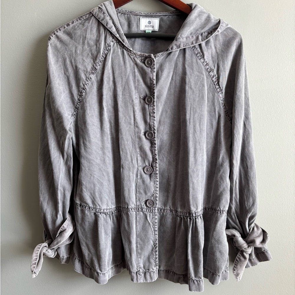 Susina Tie Sleeve Hooded Top